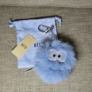 Blue Furry Keychain for Kids